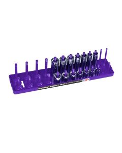 HNE3807 image(0) - Hansen Global 3/8 Inch Standard 2 Row Regular/Deep Socket Holder Tray - Purple