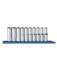 KDT80712 image(0) - GearWrench 10 Piece 1/2 Inch Drive 12 Point Deep Metric Socket Set