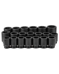 GRE9120MD image(0) - Grey Pneumatic 1" Drive 20 Piece Deep Metric Set 45mm to 75mm - 12 Point