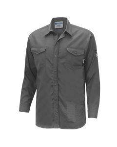 OBRZFI504-M image(0) - OBERON Button Up Shirt - FR/Arc-Rated 7.5 oz  88/12 - Grey - Size: M
