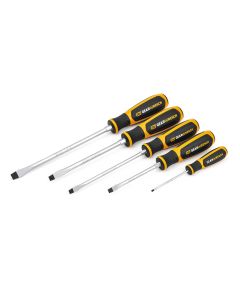 KDT80053H image(0) - GEARWRENCH 5 Piece Slotted Dual Material Screwdriver Set