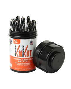 KNK29KK38DB image(0) - KnKut KnKut 29 Piece Drill Buddy Jobber Length Drill Bit Set with 3/8" Reduced Shank