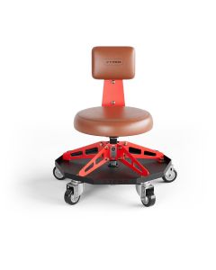 VYPRSS-BR-R image(0) - Vyper Industrial 300 lb Capacity Robust Steel Sport Shop Chair - Brown/Red