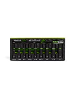 GETXAS9DS image(1) - Grip Edge Tools 9-PC 1/4" Drive SAE RPT Socket Extractor with FORS set (deep length)
