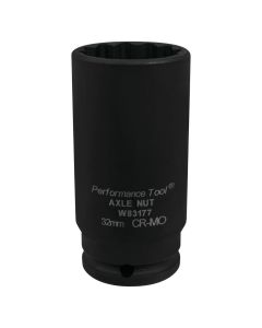 WLMW83177 image(0) - Wilmar Corp. / Performance Tool 32mm 12pt Axle Nut Socket CrMo