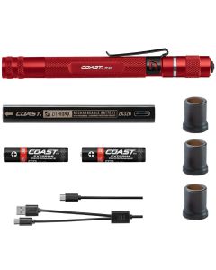 COS21517 image(2) - COAST HP3R 500 Lumen Rechargeable Penlight with Twist Focus - Red