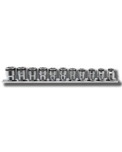 KKNRS2450MS-11 image(0) - Ko-ken USA 1/4 Sq. Dr. Short NUT GRIP Socket Set, 5-14mm - 11 pieces - RS2450MS/11
