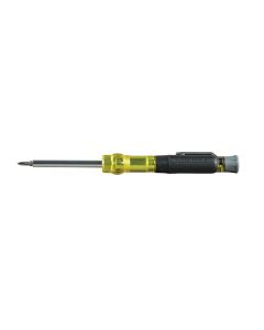KLE32613 image(0) - Klein Tools HVAC Pocket Screwdriver, 3-in-1, Phillips, Slotted, Schrader Bits