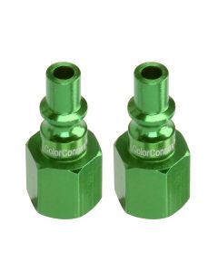 LEGA71430B-2PK image(0) - Legacy Manufacturing ColorConnex Plug, Type B, 1/4" Body, 1/4" FNPT, Green, 2-Pack
