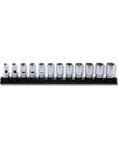 KKNRS3300XZ-12 image(0) - Ko-ken USA 3/8 Sq. Dr. Socket set 7-19mm 6 point 300mm Z-series 12 pieces