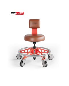 Vyper Industrial 400 lb Capacity Robust Steel Max Ez-Lift Shop Chair - Brown/Red