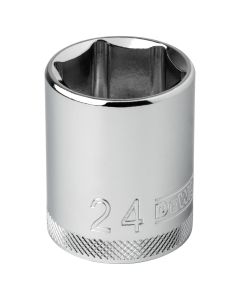 DWTDWMT86524B image(0) - DEWALT 1/2" 6 Pt Standard Socket 24Mm