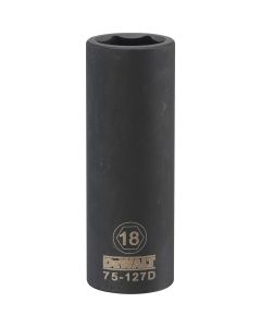 DWTDWMT75127OSP image(0) - DEWALT 6 Point 1/2" Drive Deep Impact Socket 18Mm