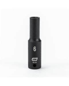 KDT84141 image(0) - GEARWRENCH 1/4 Inch Drive 6 Point Deep Impact Metric Socket 6mm