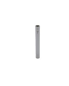 VIMEDM407 image(0) - VIM Tools 7 mm Extra Deep Metric Socket, 1/4 Inch Square Drive, Chrome