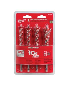 MLW48-13-0400 image(1) - Milwaukee Tool SPEED FEED Wood Bit 6-1/2" Set - 4 PC