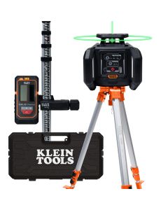 Klein Tools Green Rotary Laser Level, Self-Leveling with Plumb Spot and Tripod