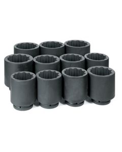 GRE9111D image(0) - Grey Pneumatic 1" Drive 11 Piece Deep Fractional Set 3-1/8" to 4-1/2"-12 Point