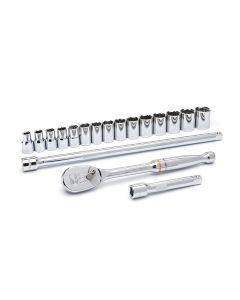 KDT80708 image(0) - GearWrench 18 Piece 1/2 Inch Drive 6 Point Standard Metric Mechanics Tool Set