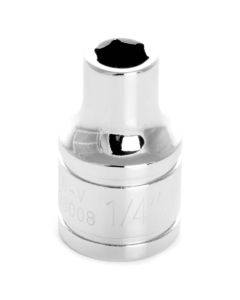 WLMW38008 image(0) - Wilmar Corp. / Performance Tool 3/8" Drive 1/4" 6pt Socket
