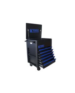 KTI75153 image(0) - K Tool International Service Cart Premium 7 Drawer 750 Pound (Matte Black/Blue)