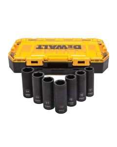 DWTDWMT74737 image(0) - DEWALT 7 Piece Full Metric 1/2" Deep Impact Socket Set in Touchbox