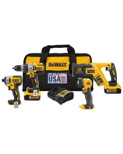 DEWALT 20V MAX* XR Cordless Drill Combo Kit, 4-Tool
