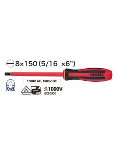 VES960S8150 image(0) - Vessel Tools No.960 MEGADORA Insulated Screwdriver S8x150