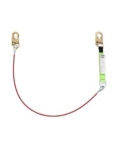 SRWV8108306 image(0) - PeakWorks Shock Absorbing Lanyards - Tear Pack 1/4" PVC Coated Cable - Single Leg - Weight Capacity 130 to 310 Lbs - 6'