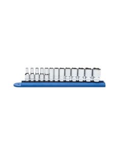 KDT80304S-06 image(0) - GEARWRENCH 13 Piece 1/4 Inch Drive 6 Point Mid Length Metric Socket Set