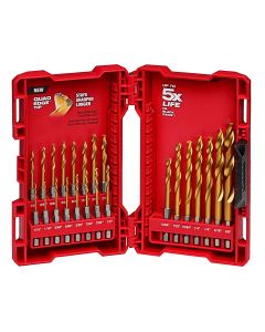 MLW48-89-4631 image(1) - Milwaukee Tool SHOCKWAVE Impact Duty RED HELIX Titanium Drill Bit Set &hyphen; 23PC