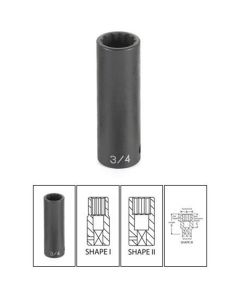 GRE2138MD image(0) - Grey Pneumatic 1/2" Drive x 38mm Deep - 12 Point Socket