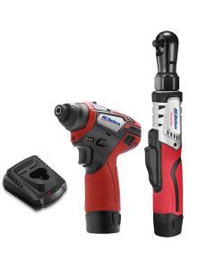 ACDARW12103-K2 image(0) - ACDelco ACDelco ARW12103-K2 G12 Series 12V Li-ion Cordless 3/8" Brushless Rachet Wrench & �"? Impact Driver Combo Tool Kit with 2 Batteries