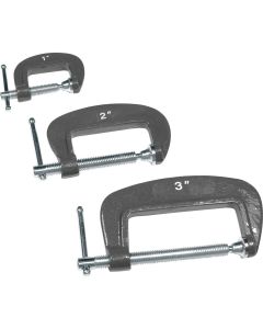 WLMW86012 image(1) - Wilmar Corp. / Performance Tool 3 Piece C-Clamp Set