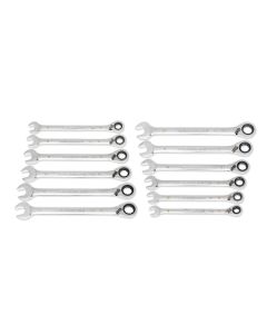 KDT86628 image(0) - GearWrench 12 Piece 90-Tooth 12 Point Metric Reversible Ratcheting Wrench Set with Wrench Roll