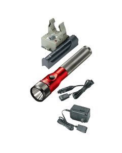 STL75612 image(2) - Streamlight Stinger LED - 120V/100V AC/12V DC PiggyBack Smart Charge - Red