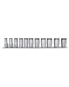 KKNRS3350X-11 image(0) - Ko-ken USA Special 3/8 Sq. Dr. Semi-Deep Socket set 8-19mm Nut Grip  11 pieces