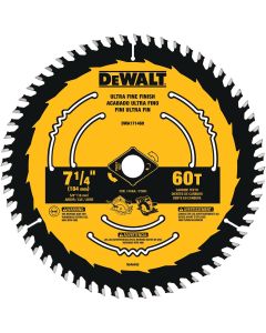 DWTDWA171460 image(0) - DEWALT 7-1/4 In Carbide Circular Saw Blade 60 Tooth with 5/8 in Arbor (1 Pack)