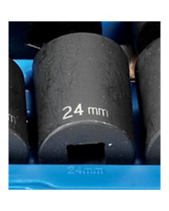 GRE2124M image(0) - Grey Pneumatic 1/2" Drive x 24mm Standard - 12 Point Socket