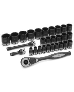 GRE82229M image(0) - Grey Pneumatic 1/2" Drive 29 Piece Metric Duo-Socket Set - 12 Point