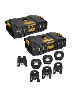 DWTDCE203K image(0) - DEWALT 1/2 in. to 2 in. Standard IPS Press Jaws and Rings Kit