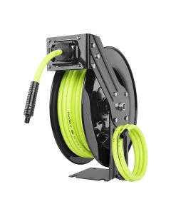 LEGL8611FZ image(0) - Legacy Manufacturing Flexzilla Retractable Air Hose Reel, Open Face, Single Axle Arm, 3/8" x 50'