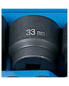 GRE2033M image(0) - Grey Pneumatic 1/2" Drive x 33mm Standard     Socket