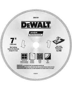 DWTDW4791 image(0) - DEWALT 7" x .060 Tile Blade Wet/Dry
