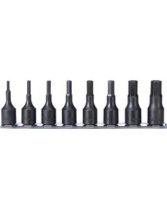 Ko-ken USA RS3012M/8-L52 8 Piece 3/8 Sq. Dr. Impact Metric Hex Bit Socket set  3mm-12mm