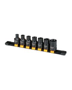 DWTDWMT19260 image(0) - DEWALT Dwmt19260 7Pc Mm 1/2"Drive Impact Extension Torx Set Black