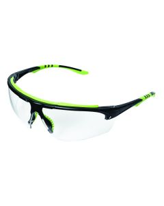 SRWS72000 image(0) - Sellstrom Safety Glasses - XP410 Series - Clear Lens - Black/Green Frame - Sta-Clear&reg; AF/HC