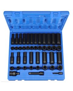 GRE1643RD image(0) - Grey Pneumatic 3/8" Drive 43 Piece Standard/Deep SAE/Metric Set - 12 Point