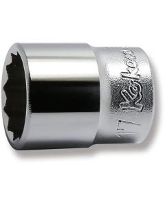 KKN3405M-17 image(0) - Ko-ken USA 3405M-17 3/8 Square Drive Socket 17 mm 12 Point Length 29 mm