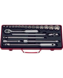 KKN4244M image(0) - Ko-ken USA 4244M 1/2 Sq. Dr. 22 Piece 12-Point Metric Socket set  9-32mm